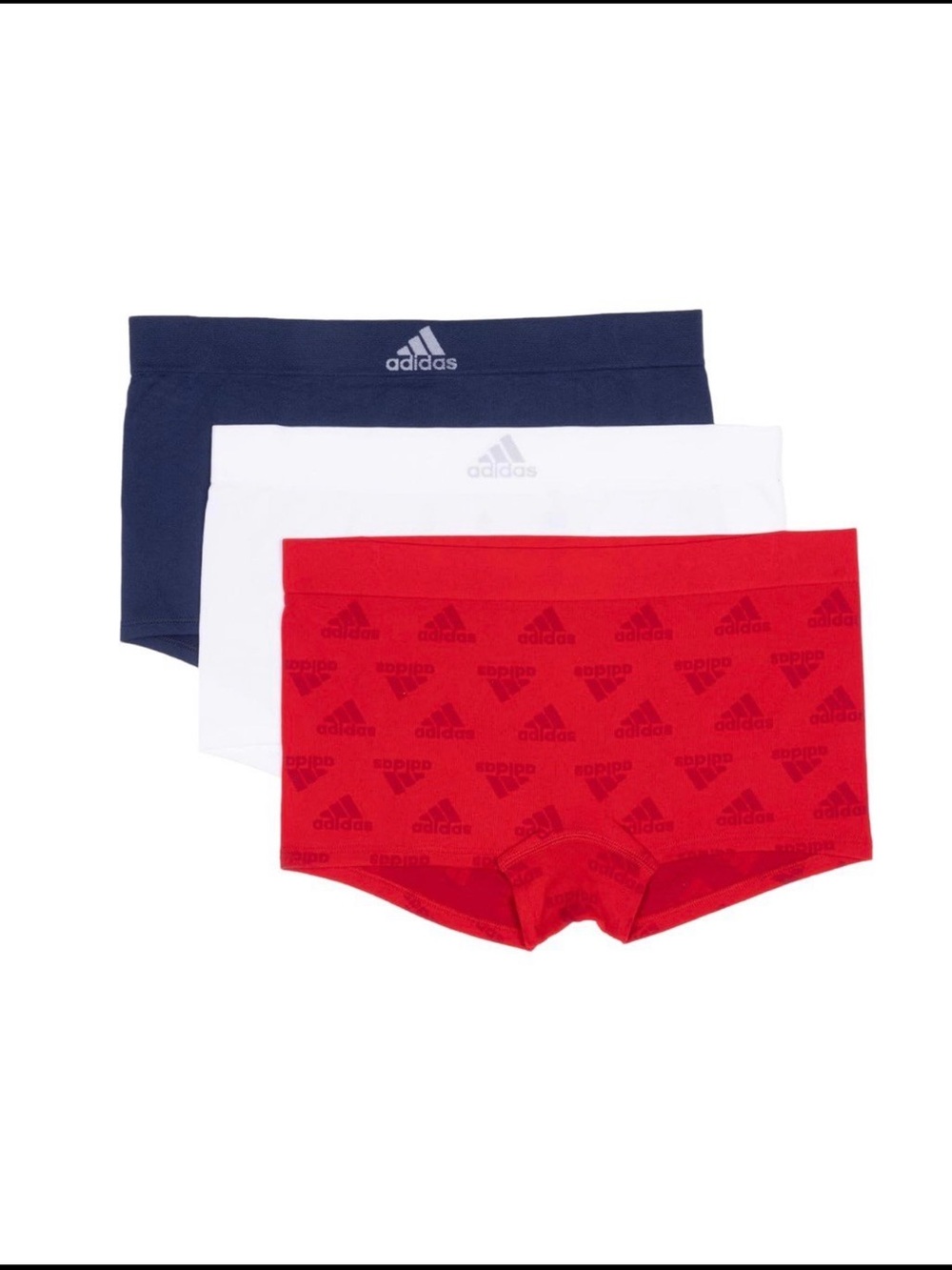Women’s boyshort underwear 3-Pack Trunks - Red, White & Navy